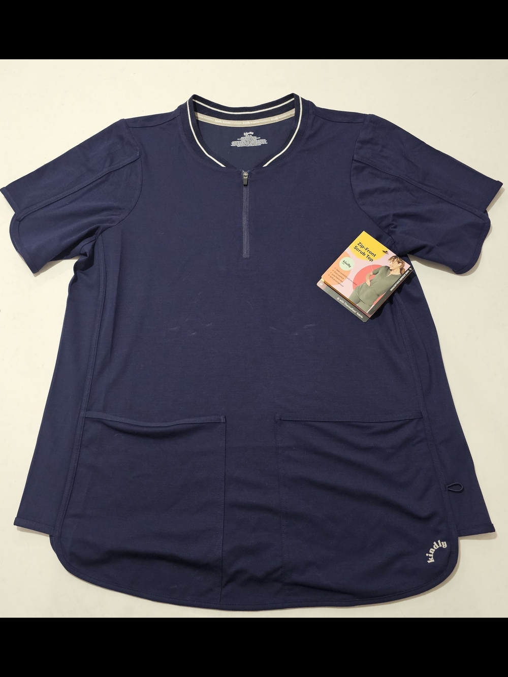 Women's Navy‎ Half-Zip Pocket Top
